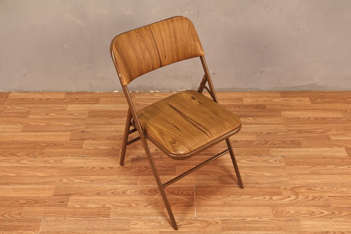 Samsonite Metal & Woodgrain Vinyl Folding Chair
