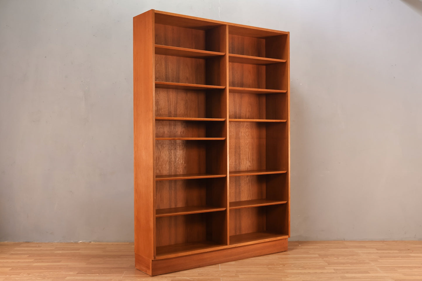 Large Domino Teak Double Bookshelf