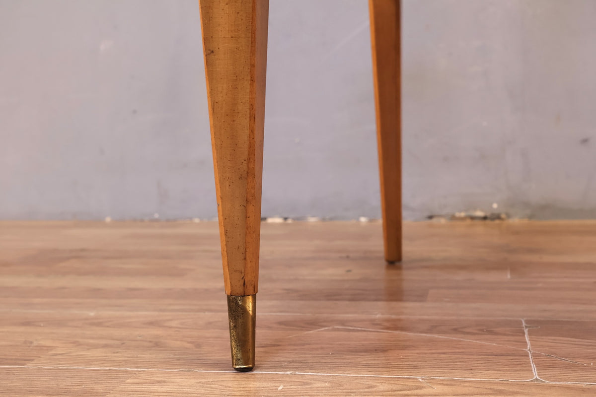 1950s J.L. Metz Walnut & Brass Armchair