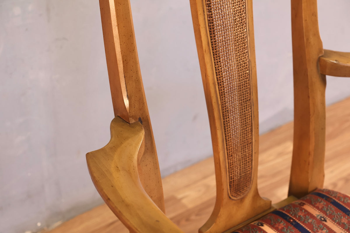 1950s J.L. Metz Walnut & Brass Armchair