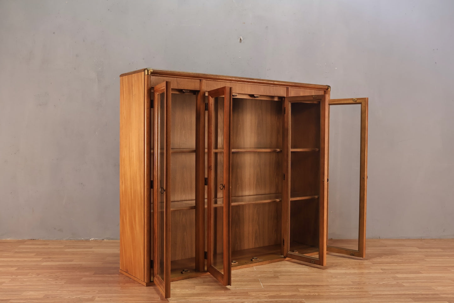 Mid Century Illuminated Glass-Front Bookcase - ONLINE ONLY