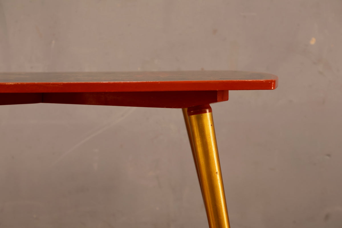 1950s Russian Hand-Painted End Table