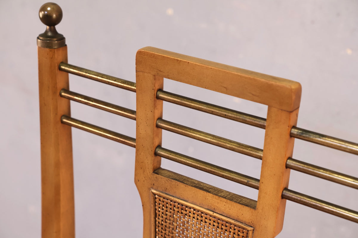 1950s J.L. Metz Walnut & Brass Armchair