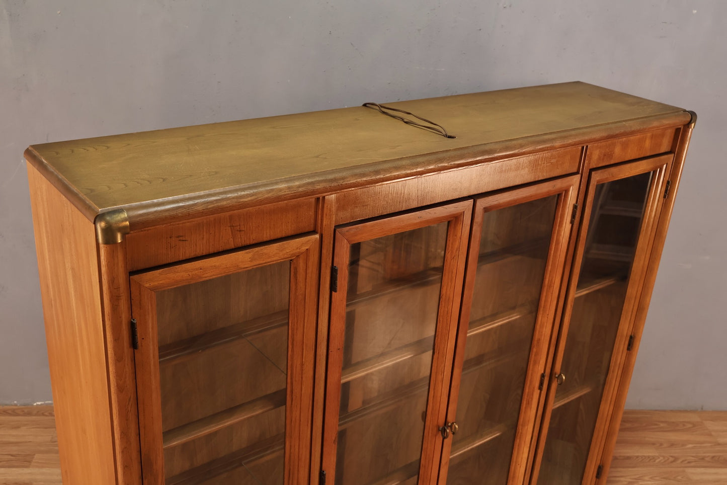 Mid Century Illuminated Glass-Front Bookcase - ONLINE ONLY