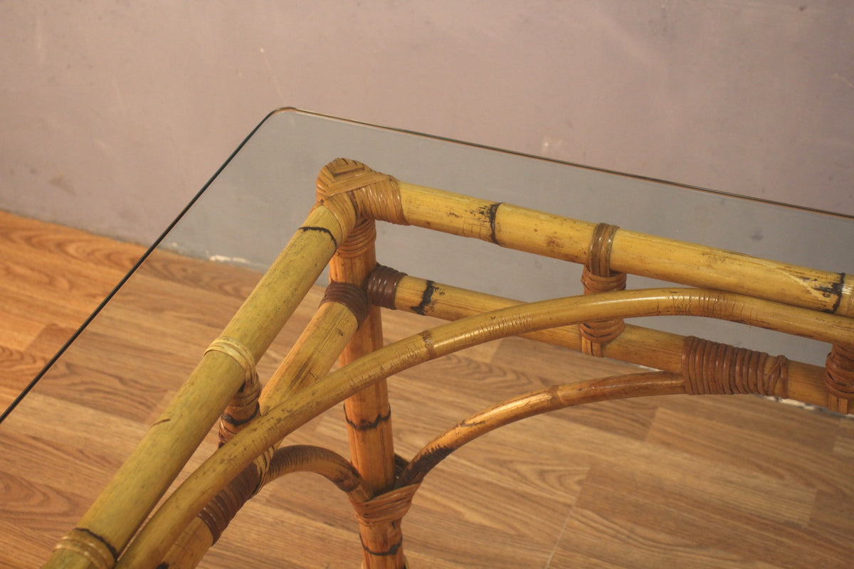 Bamboo & Glass Dining Table - ONLINE ONLY