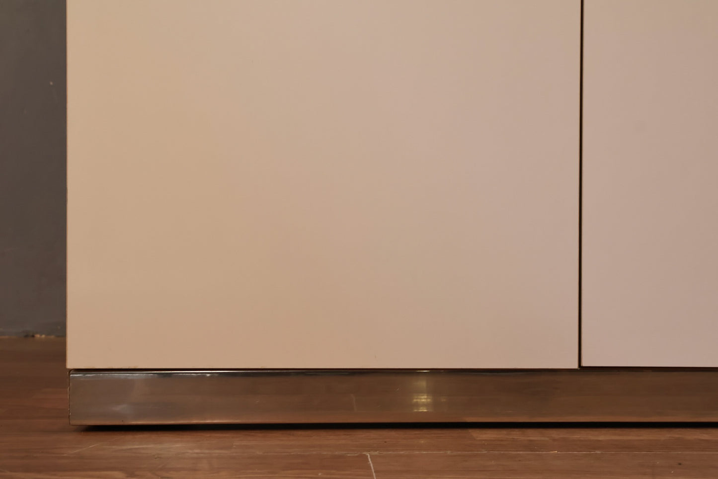Pierre Cardin White & Chrome 4-Door Credenza - ONLINE ONLY