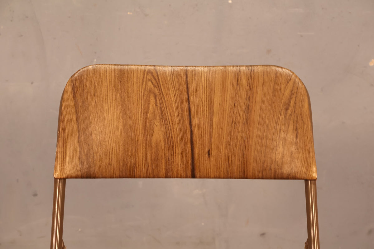 Samsonite Metal & Woodgrain Vinyl Folding Chair