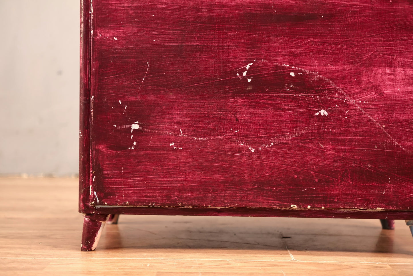 Rustic Magenta Metal Hamper Cabinet