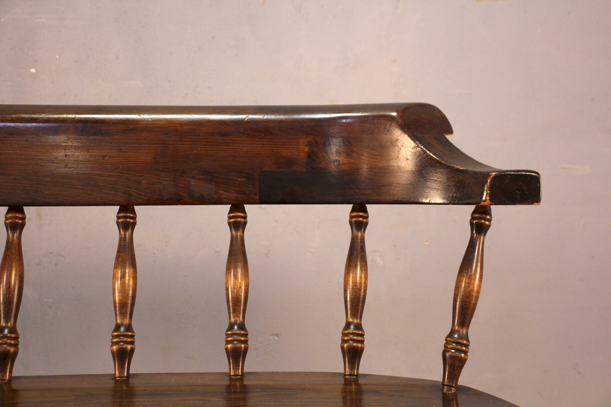 Dark Pine Spindle-Back Bench