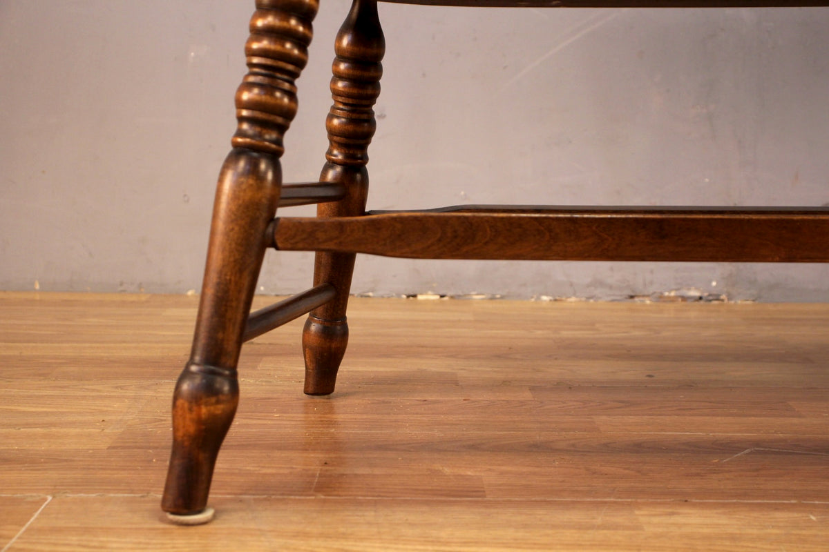 Dark Pine Spindle-Back Bench