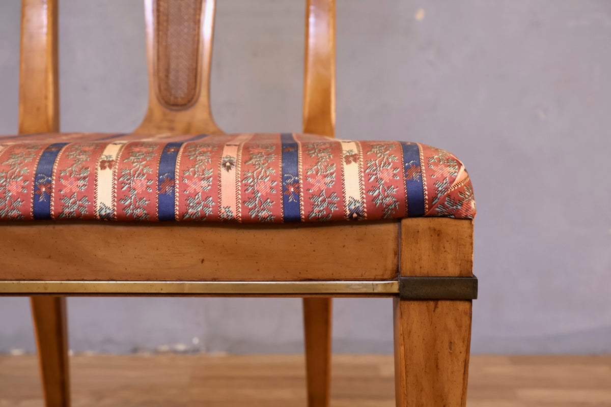 1950s J.L. Metz Walnut & Brass Side Chair