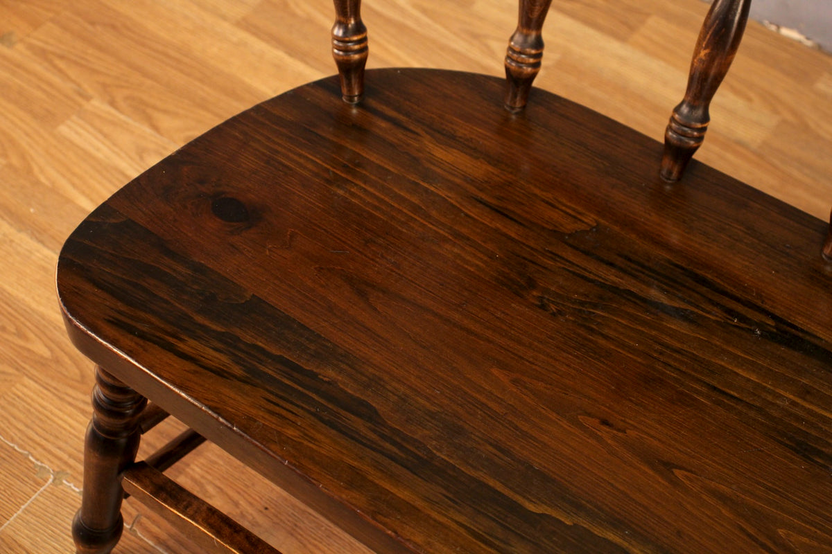 Dark Pine Spindle-Back Bench
