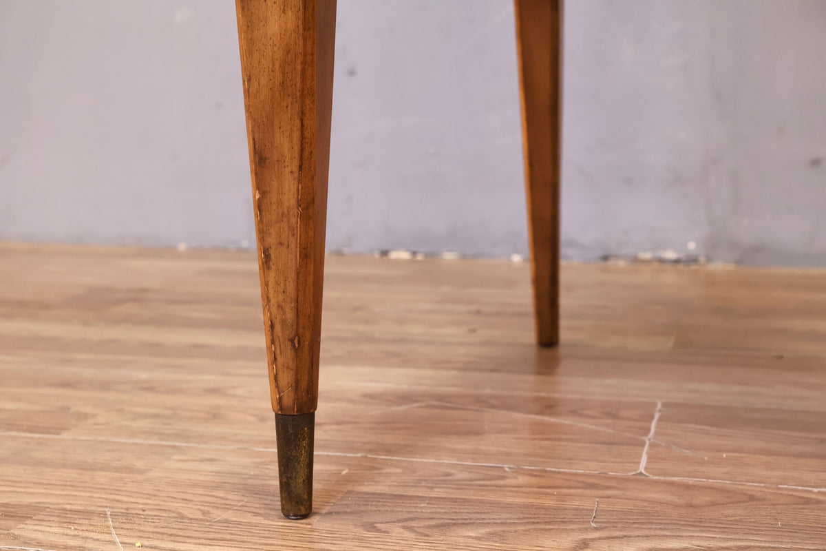 1950s J.L. Metz Walnut & Brass Side Chair