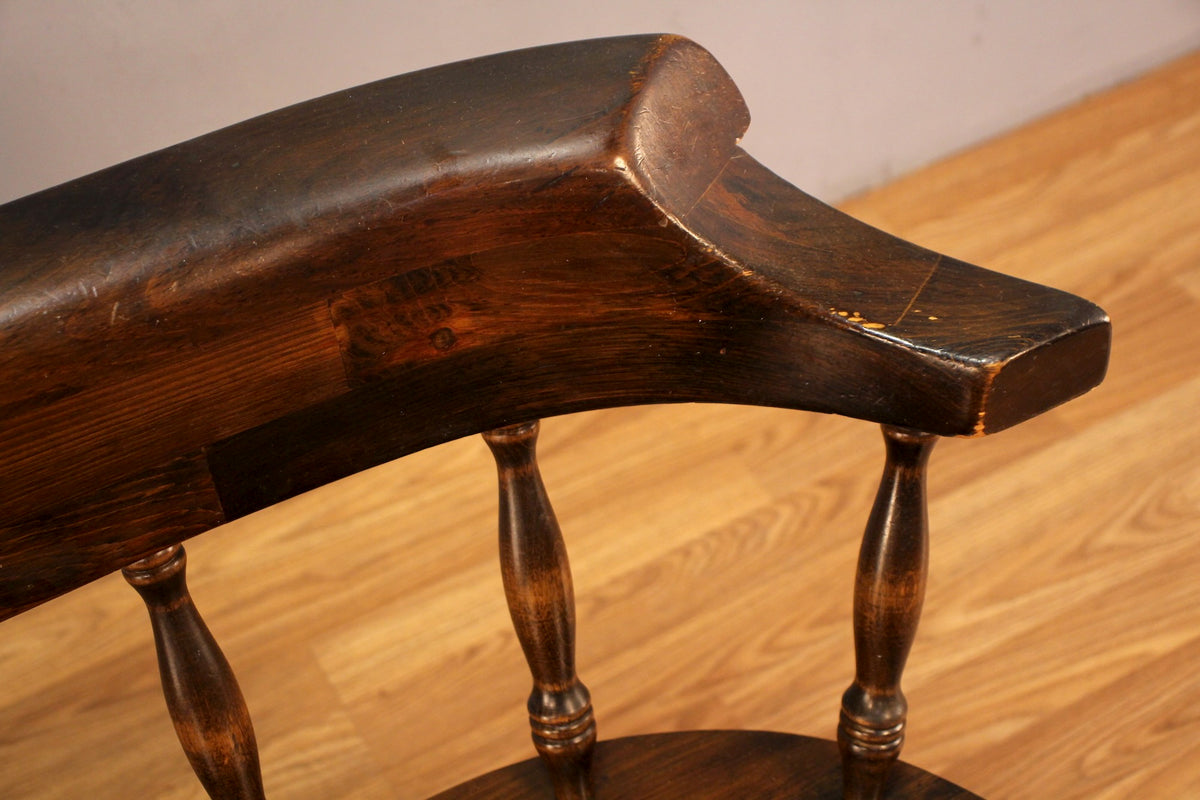 Dark Pine Spindle-Back Bench