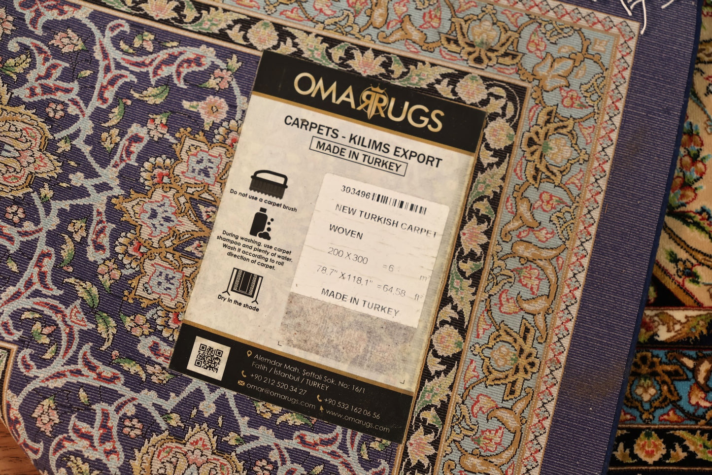 Large Blue Kaleidoscope Area Rug - ONLINE ONLY