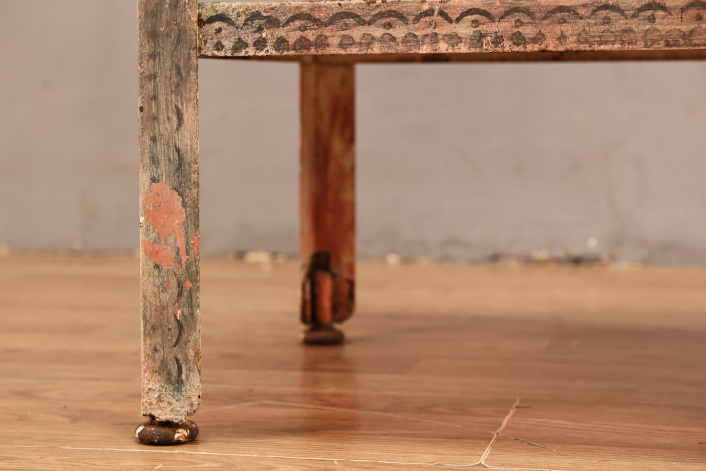 Shabby Floral Metal End Table
