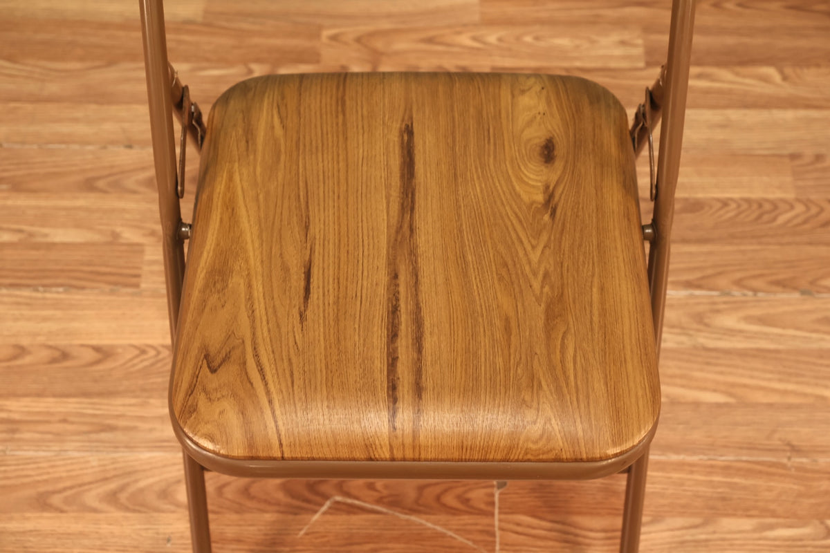 Samsonite Metal & Woodgrain Vinyl Folding Chair