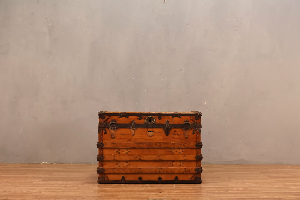 Rustic Wood & Brass Trunk