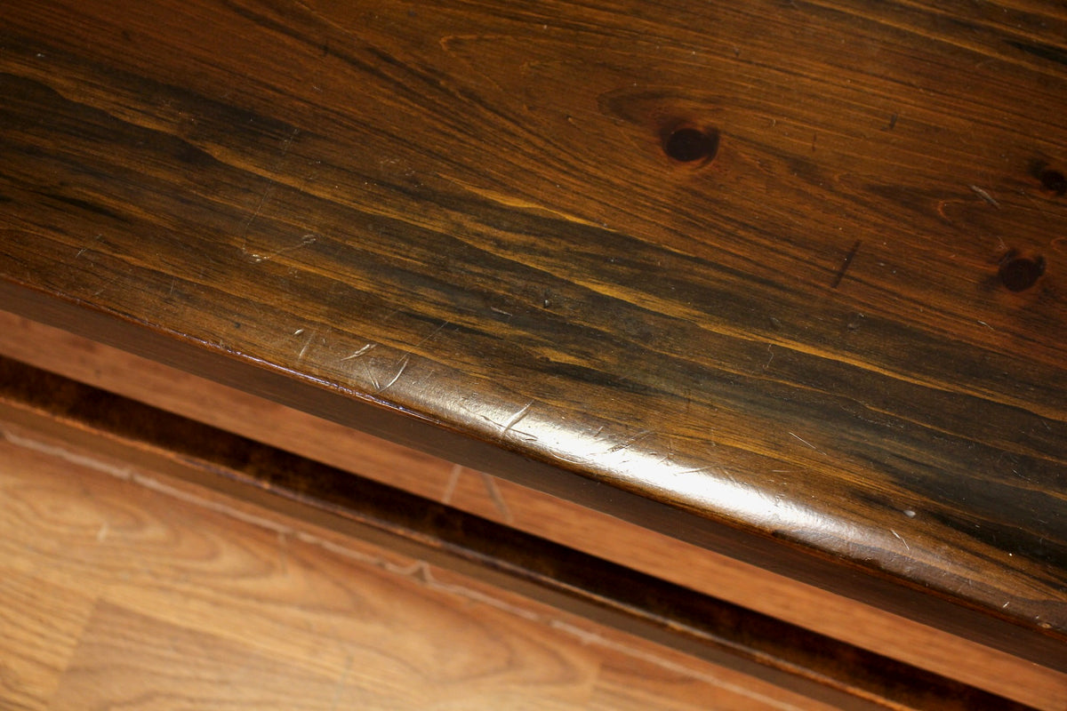 Dark Pine Spindle-Back Bench