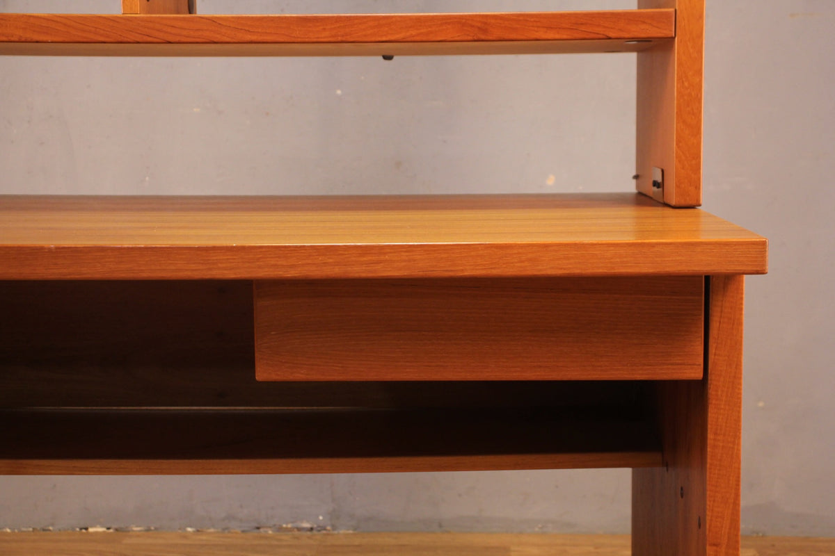 Danish Teak Rolling Desk with Shelves