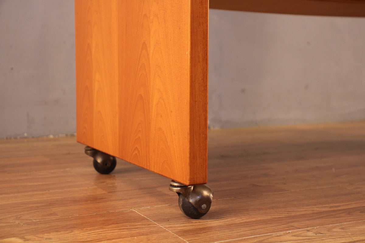 Danish Teak Rolling Desk with Shelves