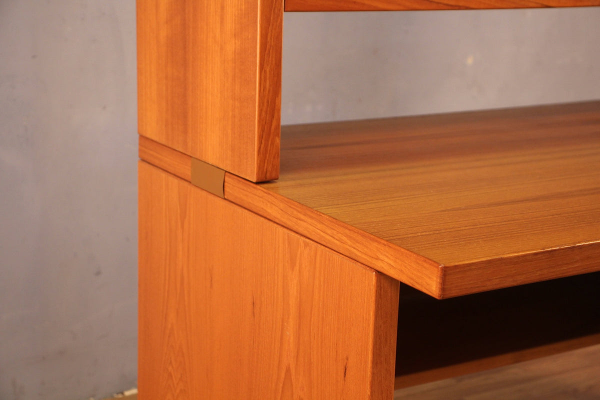 Danish Teak Rolling Desk with Shelves