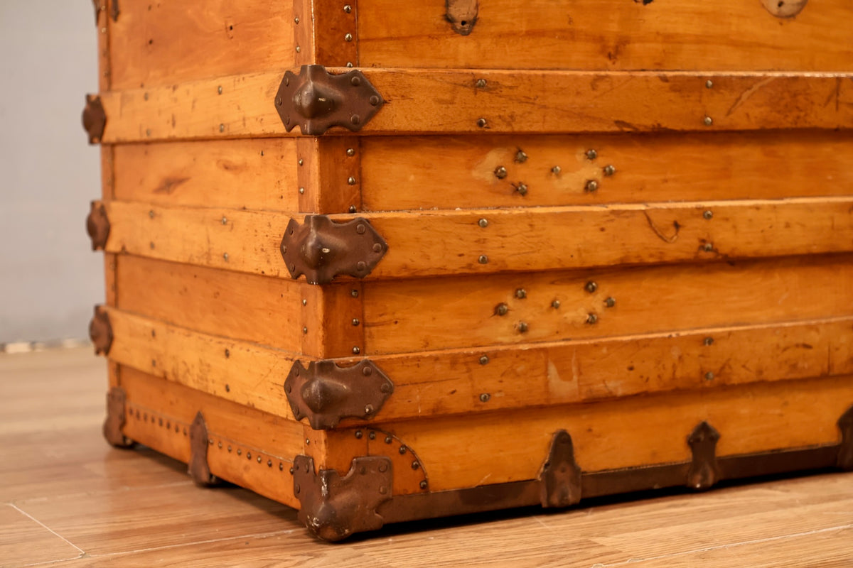 Rustic Wood & Brass Trunk