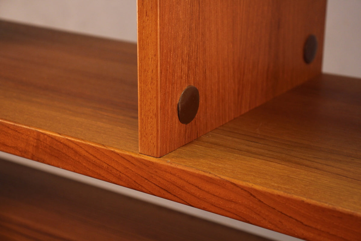 Danish Teak Rolling Desk with Shelves