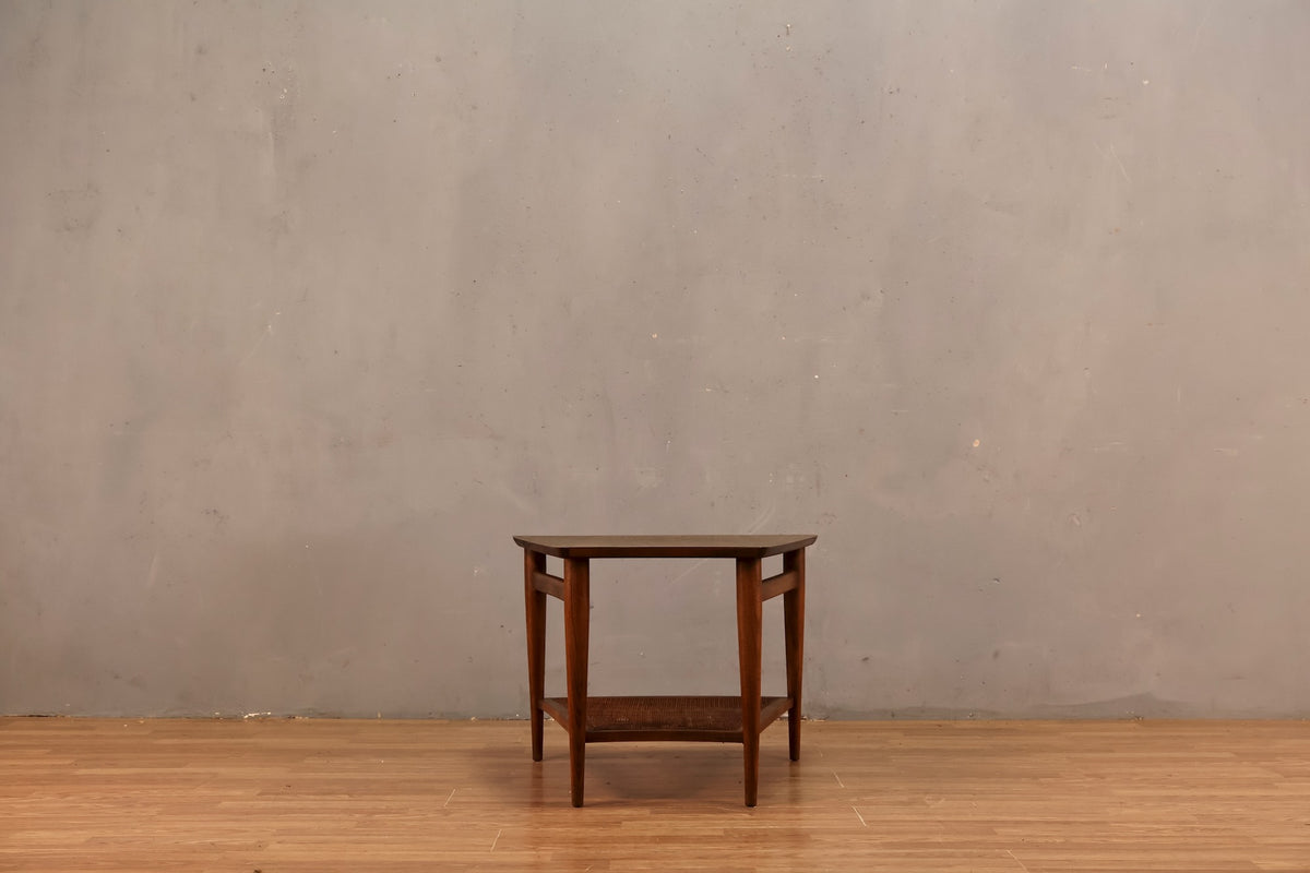 Lane Laminate & Cane Wedge End Table