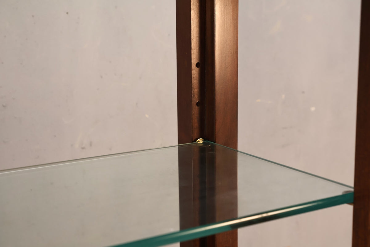 Elegant Dark Wood & Glass Etagere