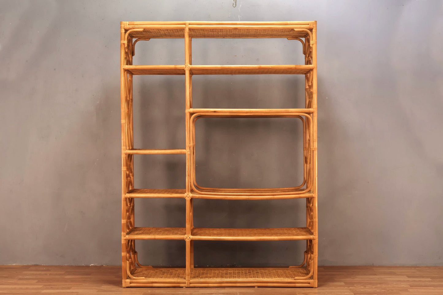 Large Bamboo & Rattan Divided Etagere - ONLINE ONLY