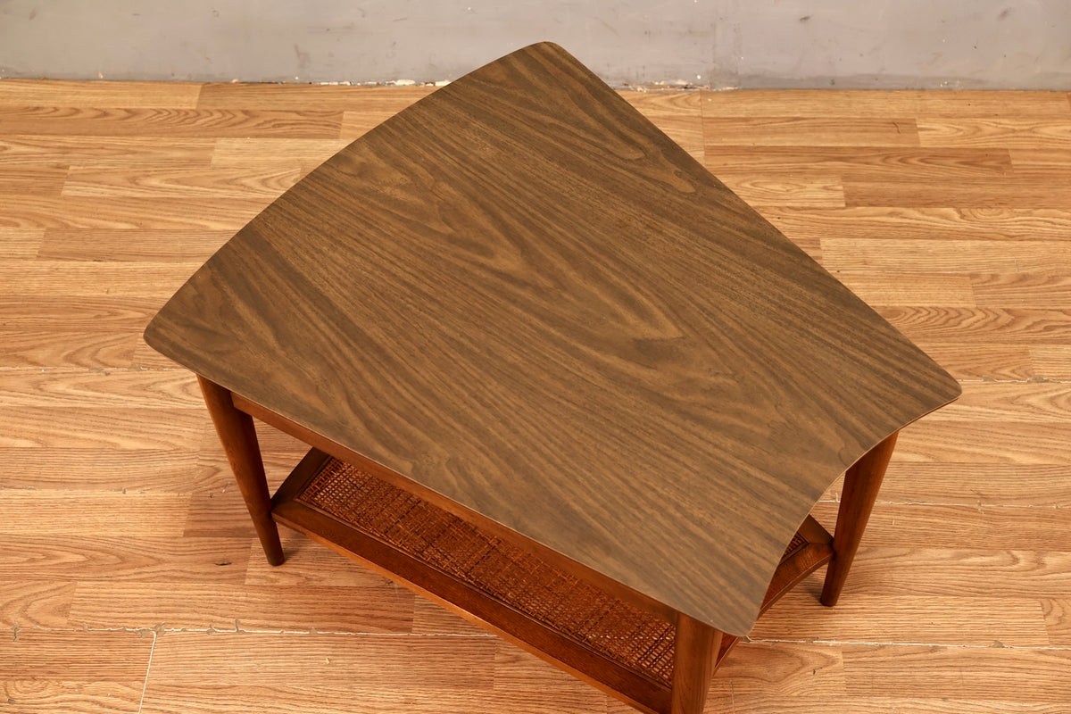 Lane Laminate & Cane Wedge End Table