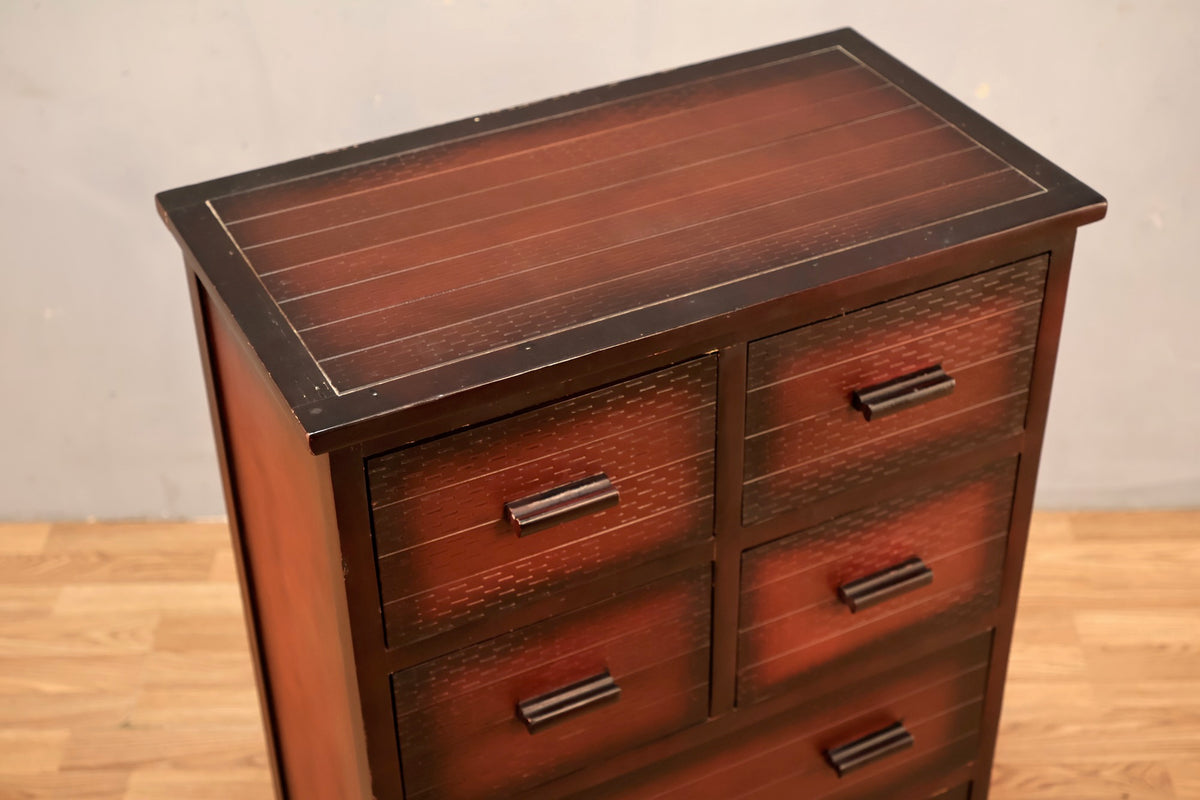 Red Vignette 6-Drawer Petite Dresser
