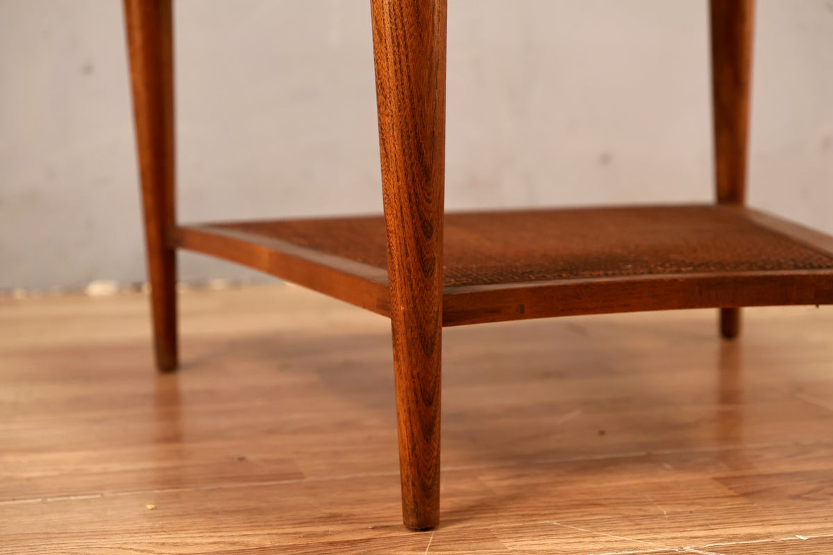 Lane Laminate & Cane Wedge End Table