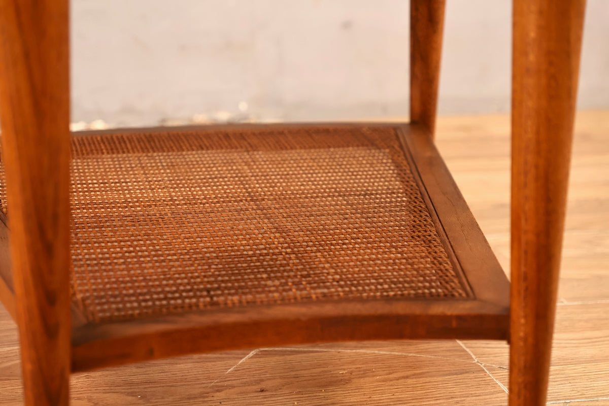 Lane Laminate & Cane Wedge End Table