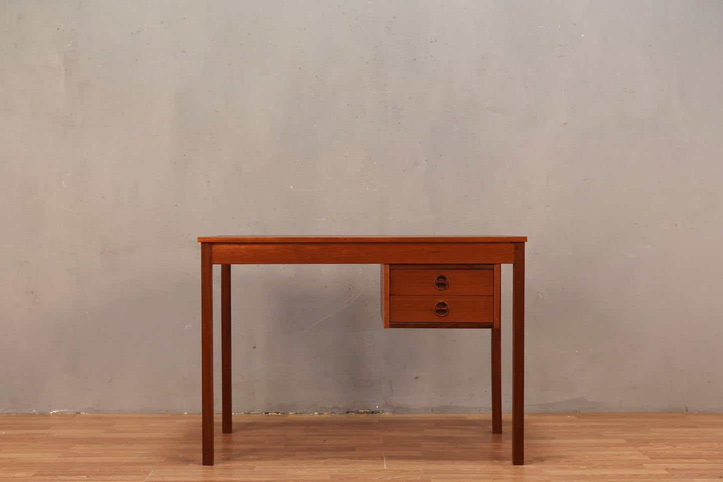 Compact Teak 2-Drawer Desk