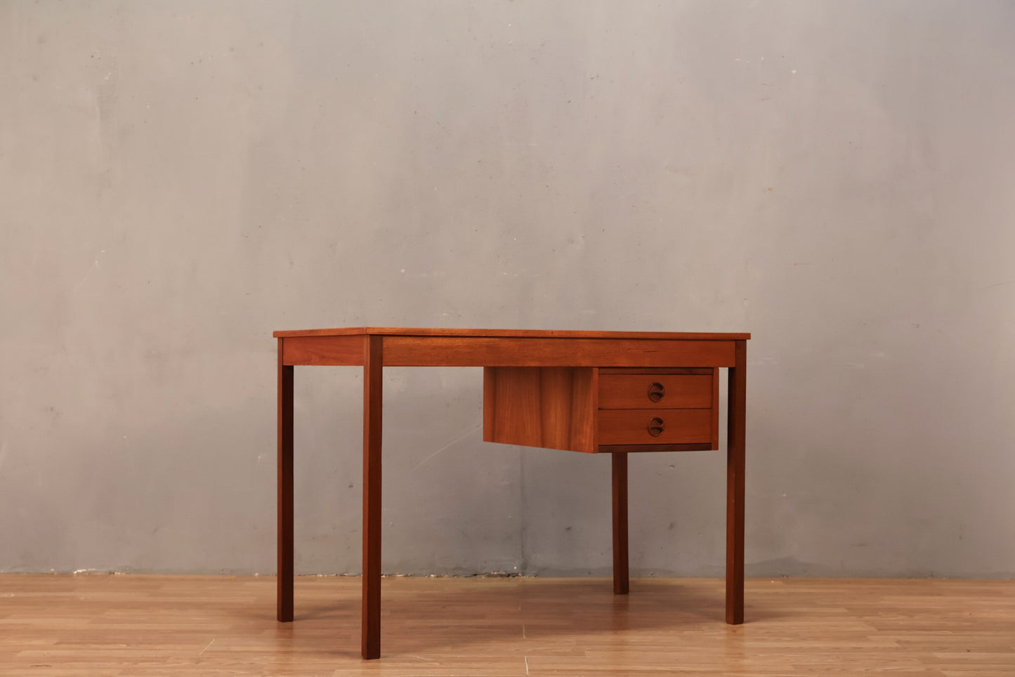 Compact Teak 2-Drawer Desk