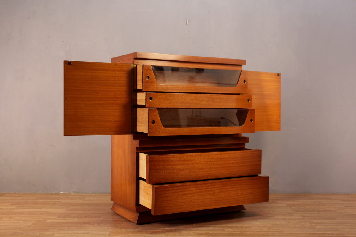 Mid Century Boxy 5-Drawer Bachelor's Chest