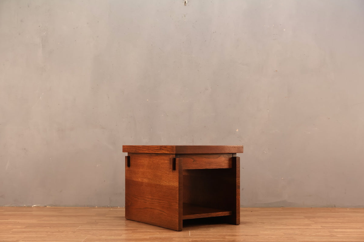 Lane Brutalist Oak End Table M