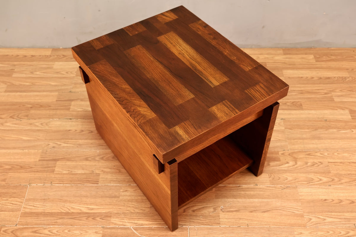 Lane Brutalist Oak End Table M
