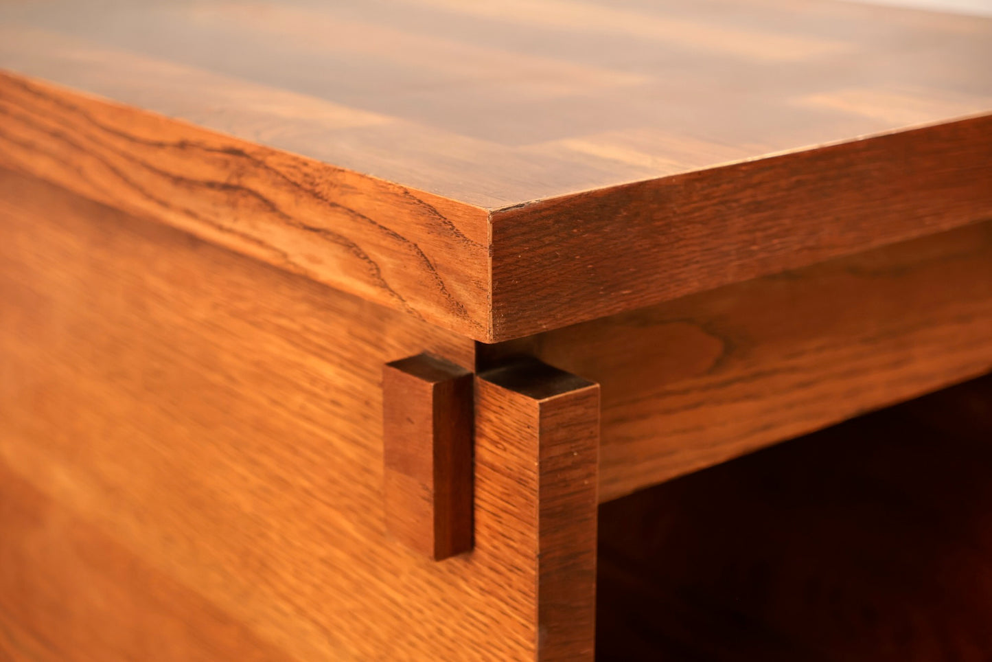 Lane Brutalist Oak End Table M