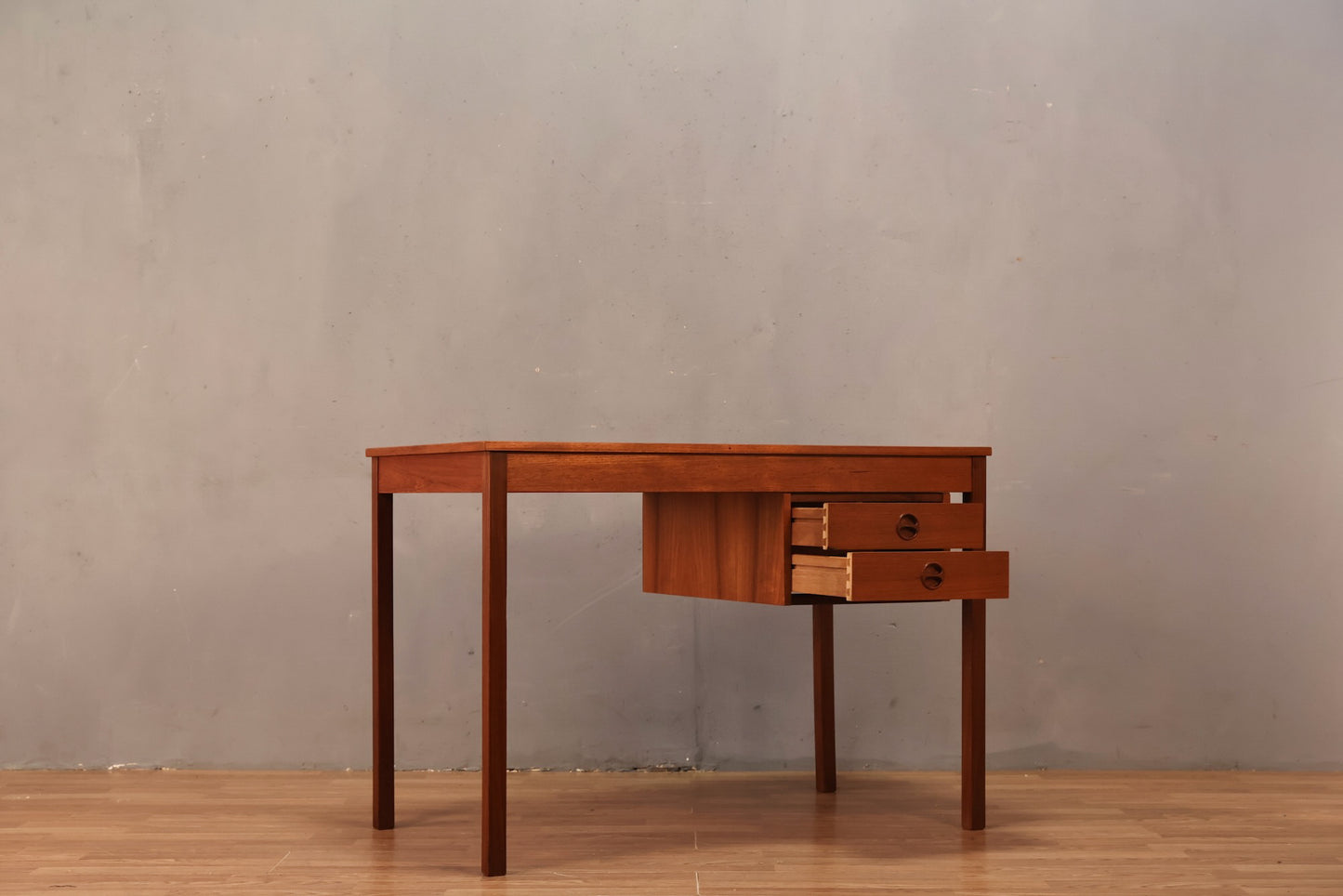 Compact Teak 2-Drawer Desk
