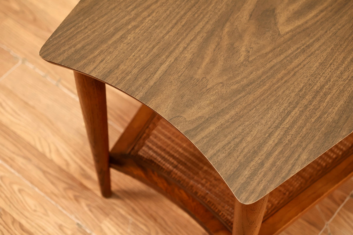 Lane Laminate & Cane Wedge End Table