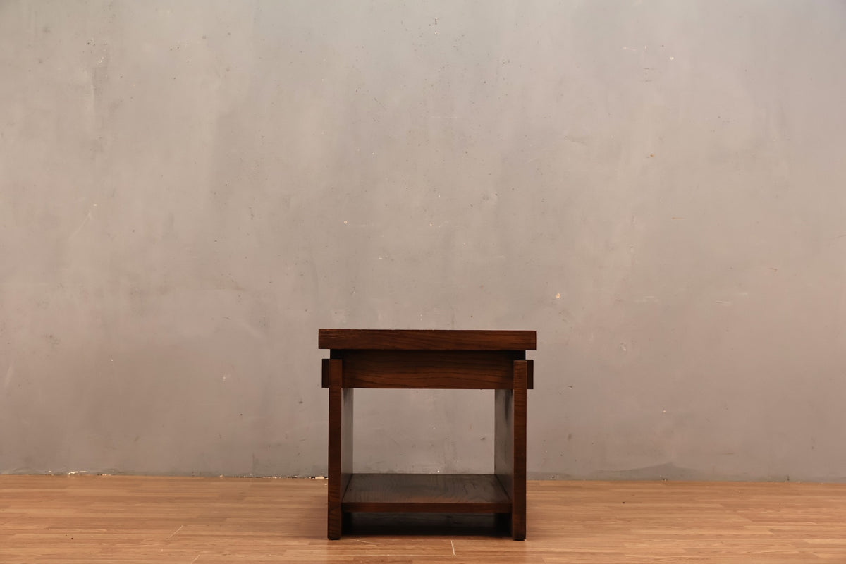 Lane Brutalist Oak End Table N