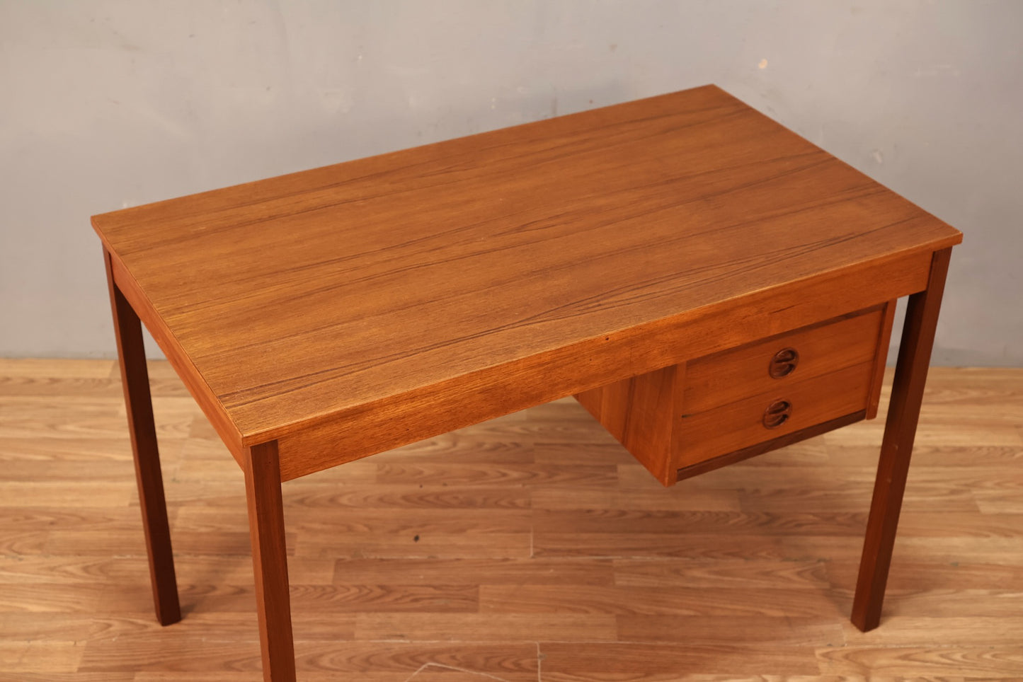 Compact Teak 2-Drawer Desk