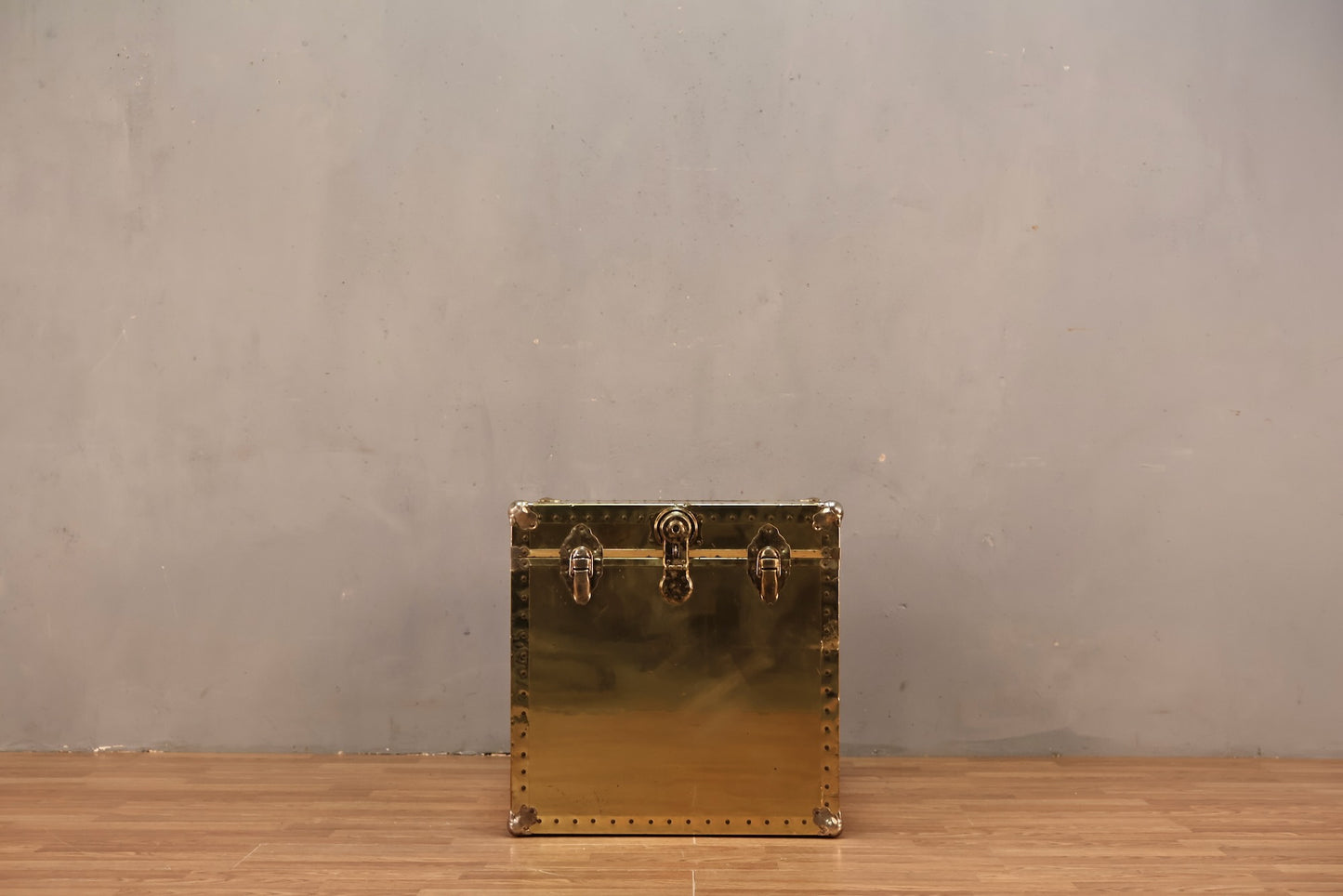 Campaign Gold Cedar-Lined Cube Trunk - ONLINE ONLY