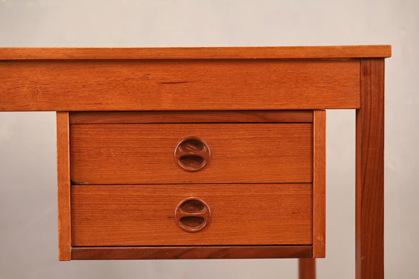 Compact Teak 2-Drawer Desk