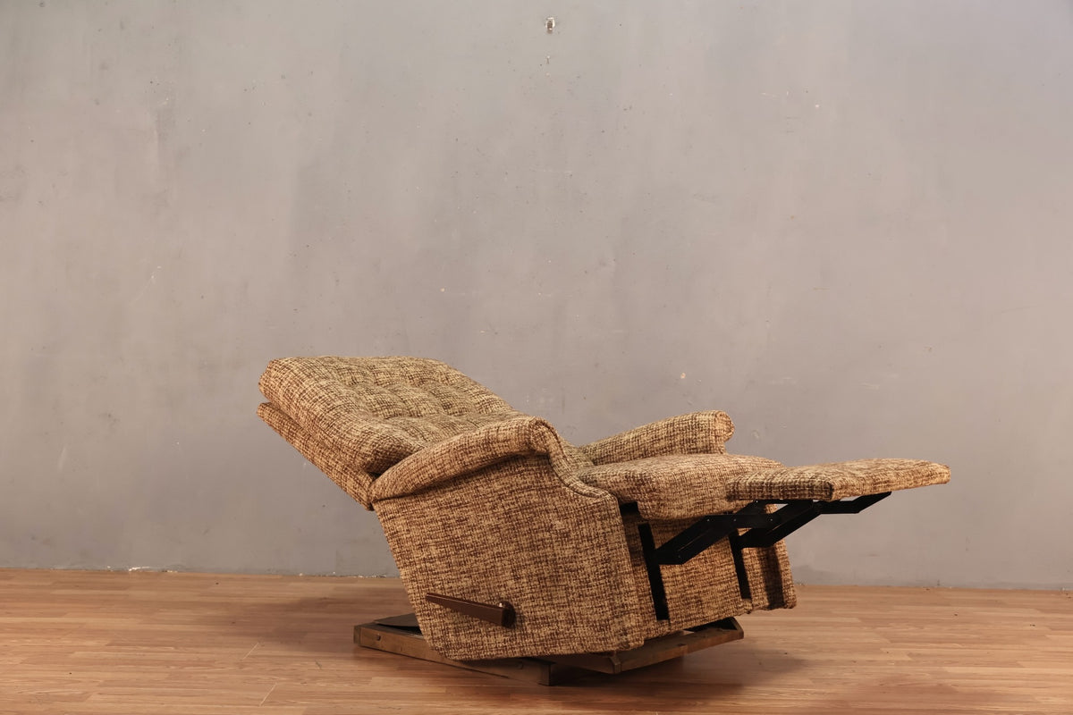 Mid Century Tweed Reclining Lounge Chair - ONLINE ONLY