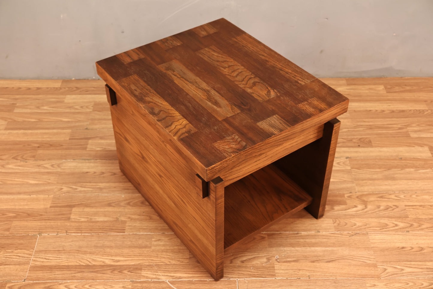 Lane Brutalist Oak End Table N