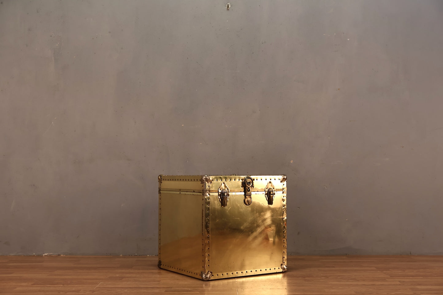 Campaign Gold Cedar-Lined Cube Trunk - ONLINE ONLY